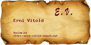 Erni Vitold névjegykártya